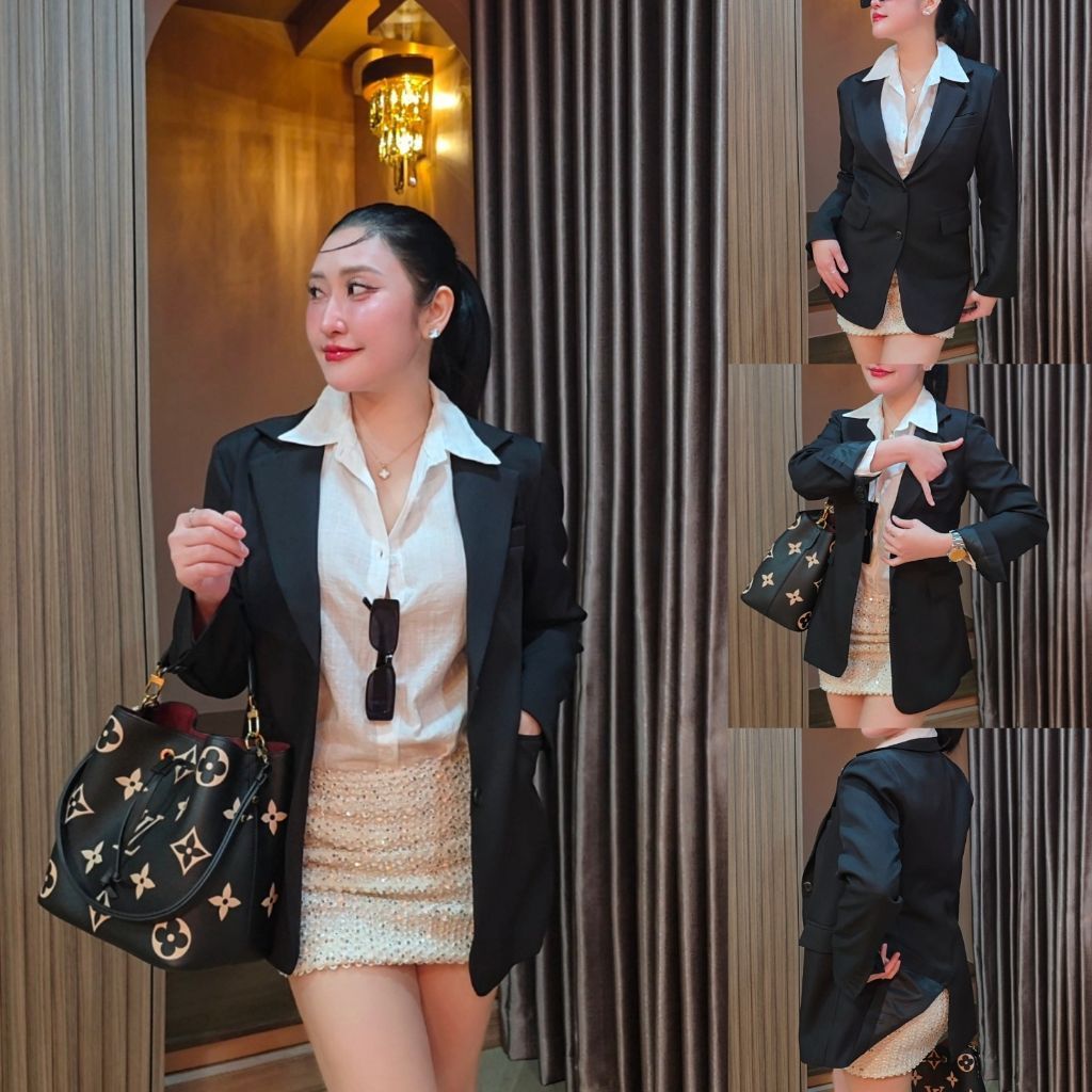 เสื้อสูทเบลเซอร์รุ่น Vittoria ฟังก์ชั่น 5 กระเป๋า มีกระเป๋าที่อก และกระเป๋าด้านใน ดีไซน์เรียบหรู สำหรับผู้หญิง