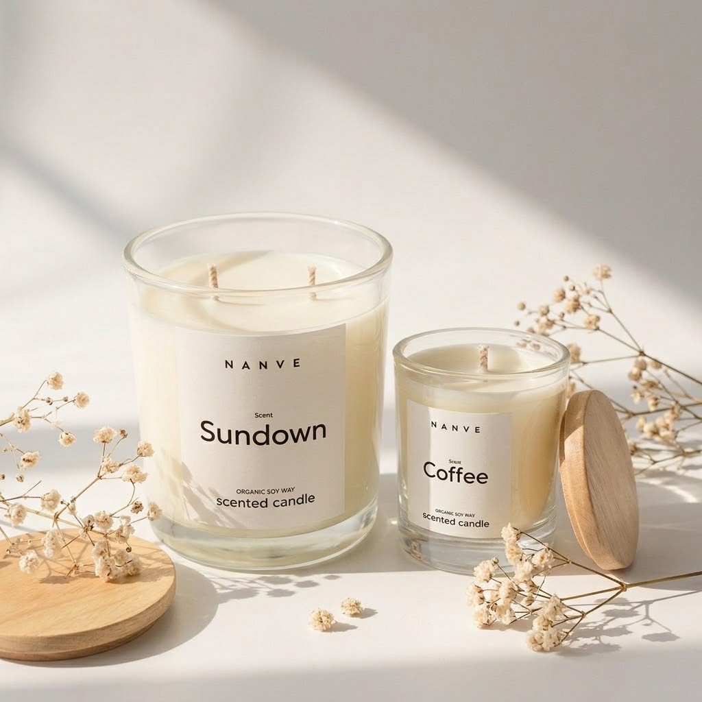 เทียนหอมถั่วเหลือง Soy Wax Scented Candle ไส้ผ้าฝ้าย ขนาด 50g / 90g / 200g | Nanve.Scents