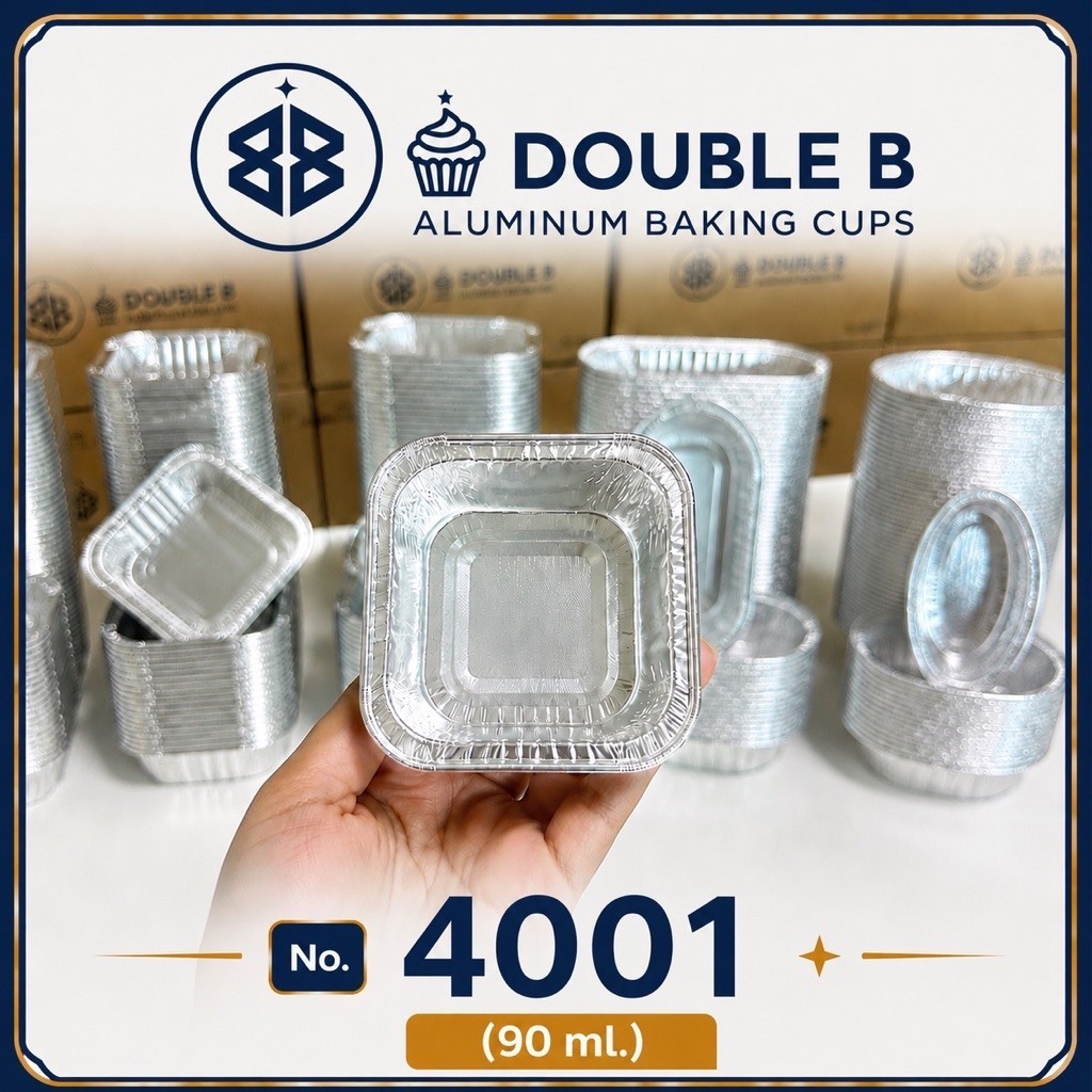 ถ้วยฟอยล์  4001 ( ถ้วย + ฝาปิด ) ** 500 ชุด **