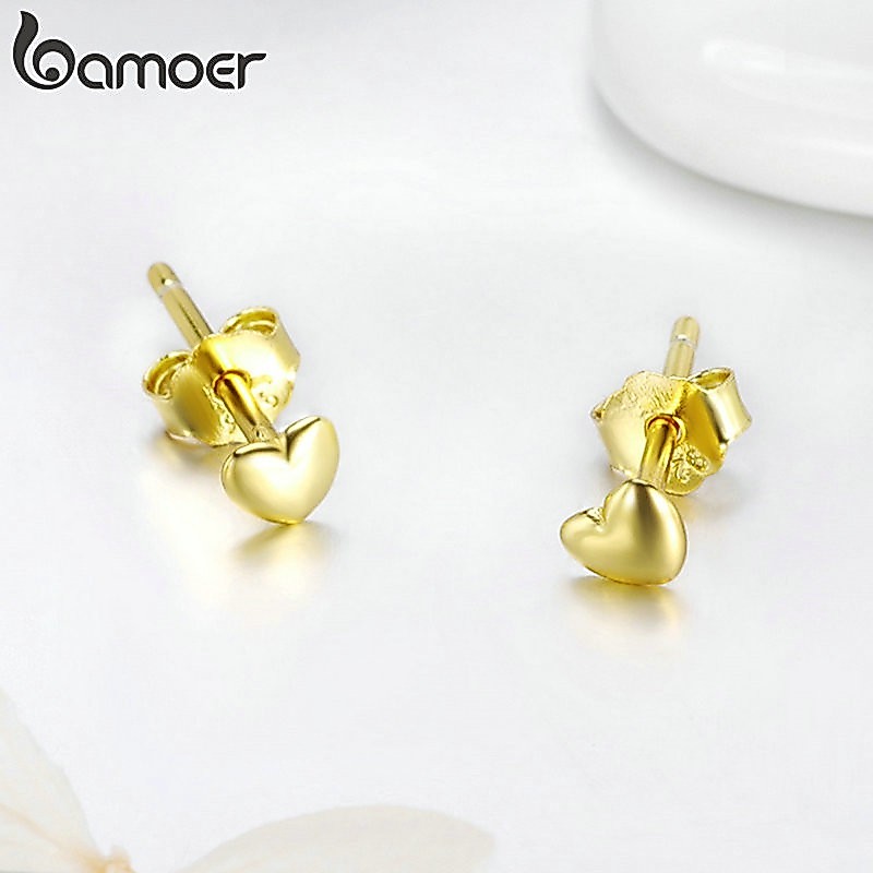 Bamoer حلق قلب صغير فضة 925 — صورة 5
