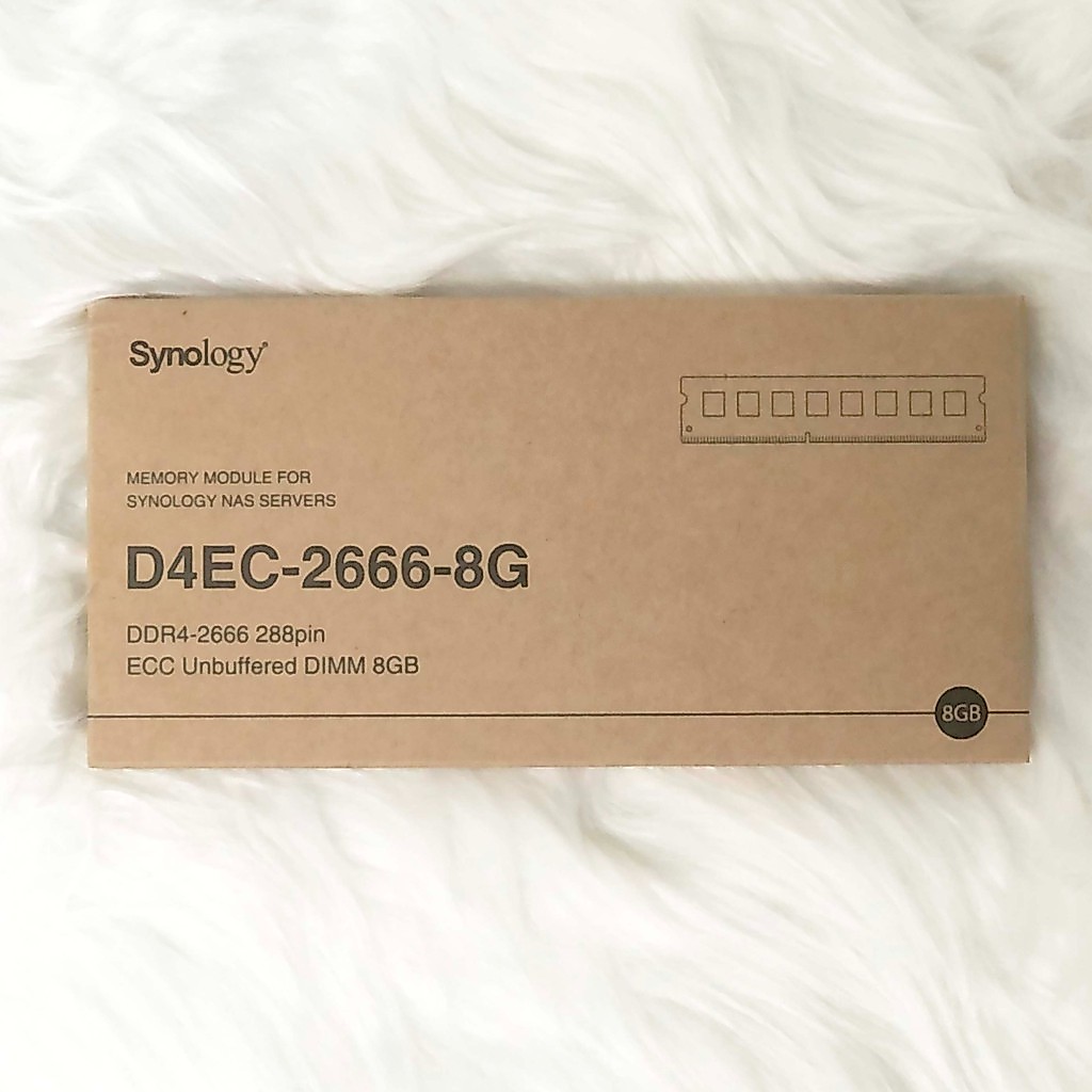 Synology RAM module 8GB DDR4-266 ECC UDIMM 288 pin 1.2V D4EC-2666-8G