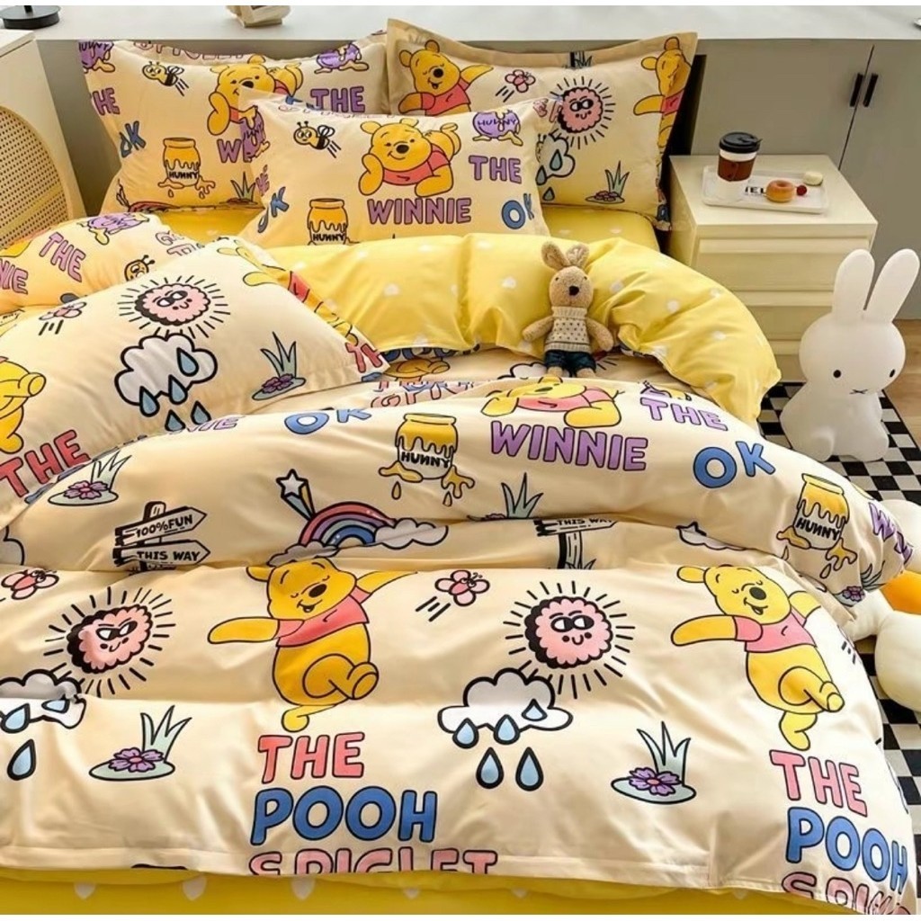 ผ้าปูที่นอน ชุดผ้าปูที่นอน (ลายหมีพูร์) ขนาด 3|5|6 🛌 ฟุต ผ้า COTTON 100% งานเย็บดีผ้าไม่เป็นขุย ห่มสบาย เกรดพีเมี่ยม💖👑🐳