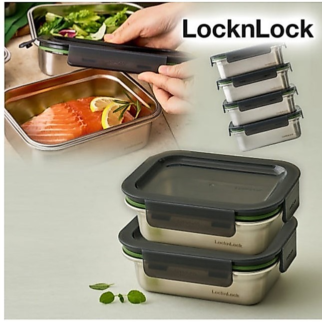 LocknLock กล่องใส่อาหารสุญญากาศ SUS304 วางซ้อนกันได้