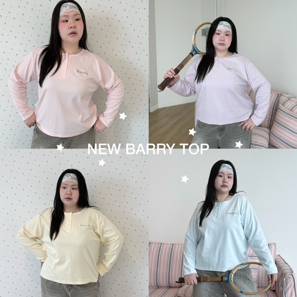 New Barry Top (ผ้า Extra Soft) โปโลกระดุมปัก Wendystore19