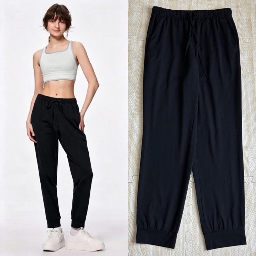 💚กางเกง GU Active Jogger สีดำ🍀S,L🍀แบบสวม เอวยางยืด ผ้านิ่มยืด