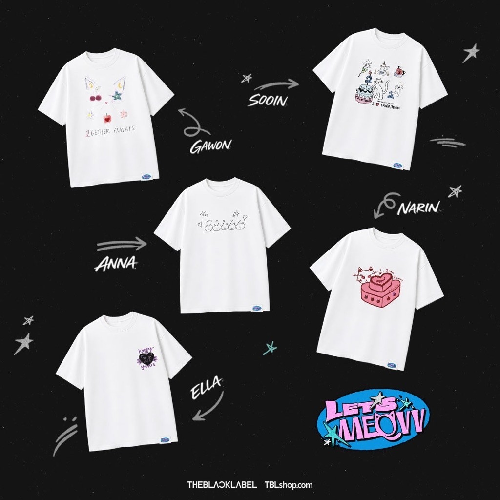 ( PRE-ORDER ) MEOVV T-SHIRT SET - DEBUT 2ND ANNIVERSARY OFFICIAL MERCH