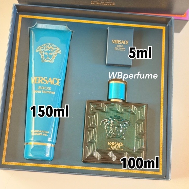 ชุดน้ำหอม Versace eros edt 100ml + 5ml + shower150ml