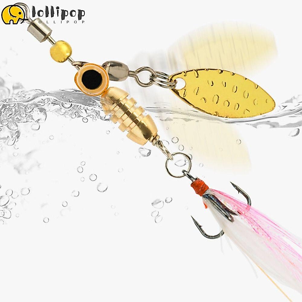 LOLLIPO1 โลหะ VIB Lure, 3.5g Sinking หมุน Spinner เลื่อม, เหยื่อปลอม Long Cast Lure โลหะน้ําลึกประดิ