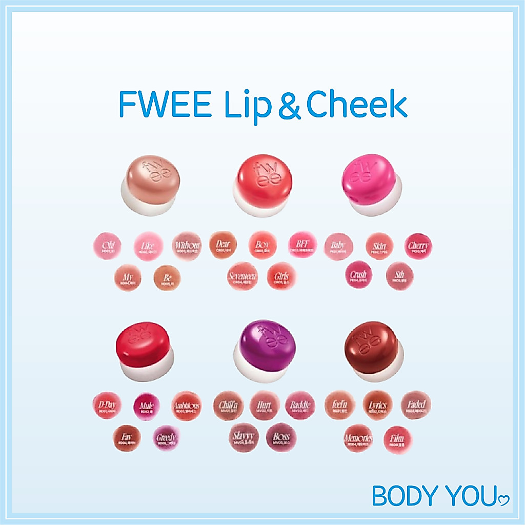 [FWEE] Lip & Cheek Blurry Pudding Pot - Matte, Multi-use, 30 สี [ KR Direct แท้ 100%]