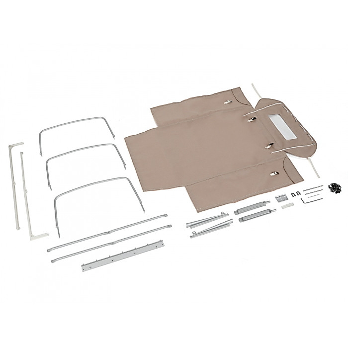 Boom Racing KUDU BRX02392 Full Canvas Soft Top & Hoop Set (Sand) for Series Land Rover 109
