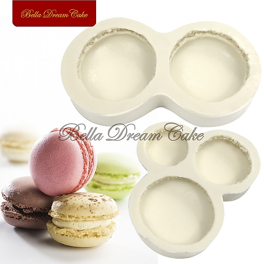 หลายขนาดครึ่ง Macaron แม่พิมพ์ซิลิโคน 3D Fondant ช็อกโกแลต Mould DIY Clay เทียนเค้กตกแต่งเครื่องมือครัวเบเกอรี่ Bakeware