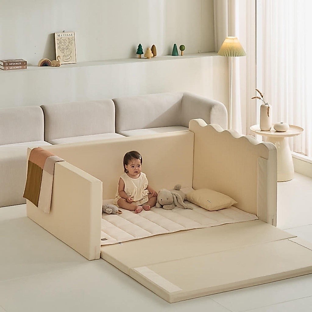🇰🇷[DESIGN SKIN] Ripple High Guard Bumper Bed – Earl Grey