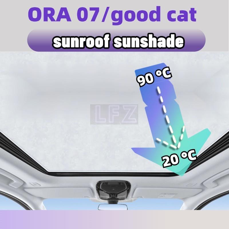Ora 07/good cat ม่านบังแดด ม่านบังแดด UV ฉนวนกันความร้อน ติดตั้งไฟฟ้าสถิต ขาวดํา ม่านบังแดดซันรูฟ อุ