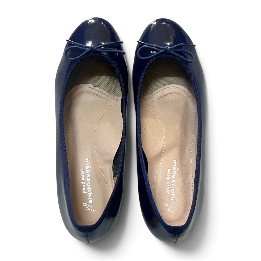 maResophis ballet flat navy | รองเท้า ballet flat หนังแก้วสีน้ำเงิน ไซซ์ 39
