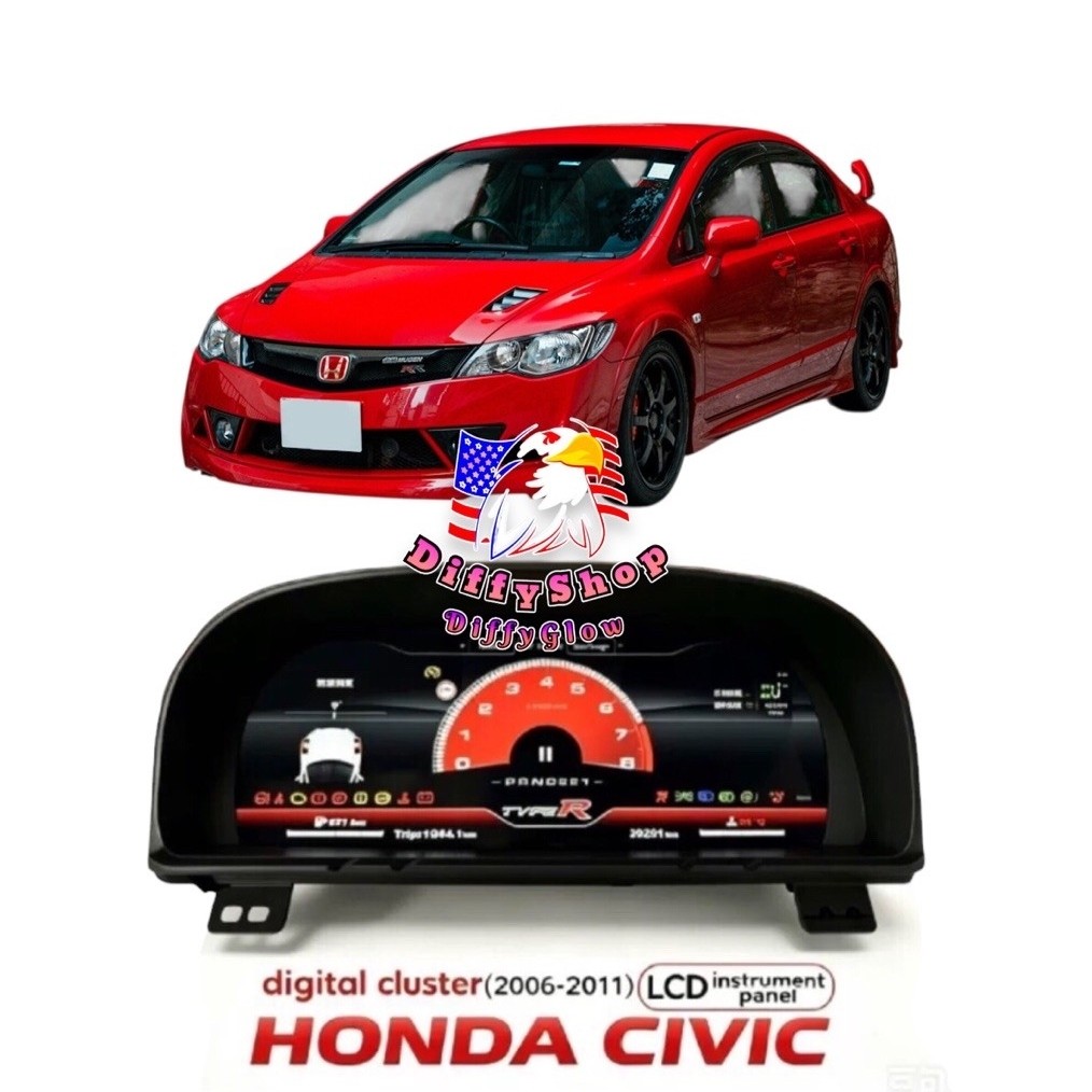 หน้าปัดเรือนไมล์ จอLCD Civic FD