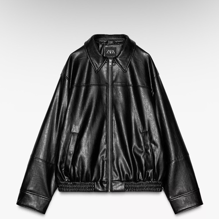 Used like New!! ZARA​​ LEATHER​​ JACKET​ size XS ขาย 1,800.- (Shop 2,490.-)