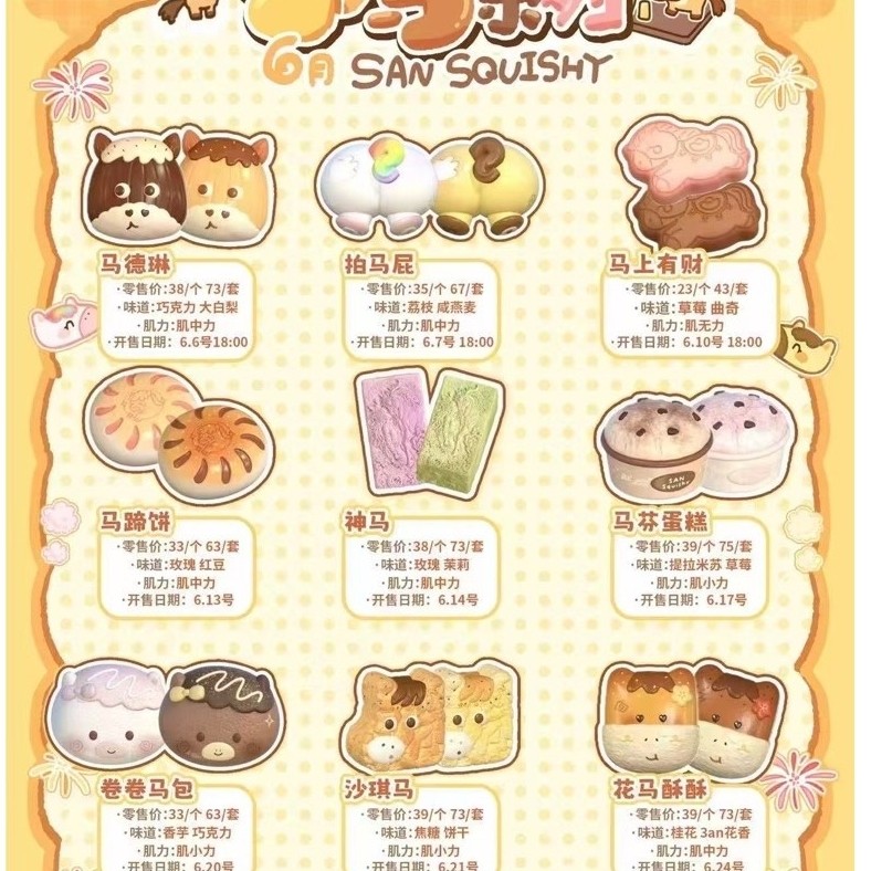 3an Squishy / San Squishy มีการ์ด ตะกร้ารวม (พร้อมส่ง)