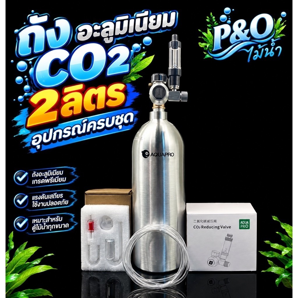 ถังco2 อุปกรณ์ตู้ปลาไม้น้ำ2Lอุปกรณ์คบชุด