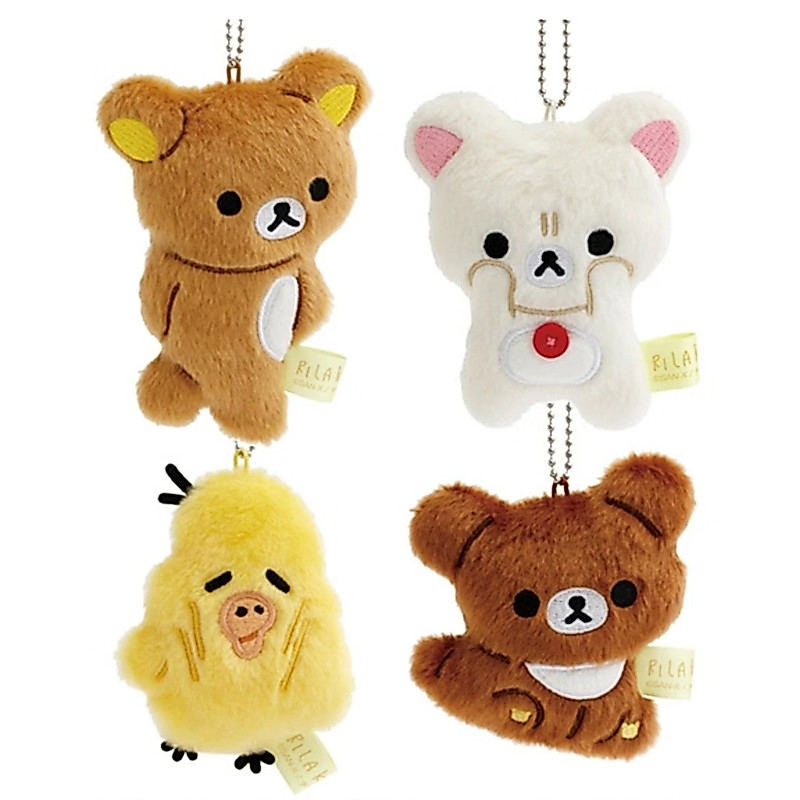 Rilakkuma พวงกุญแจตุ๊กตา Stay With Me Korilakkuma Chairoikoguma Bear Kiiroitori พวงกุญแจ Kawaii น่ารักกระเป๋าพวงกุญแจ Ball Chain