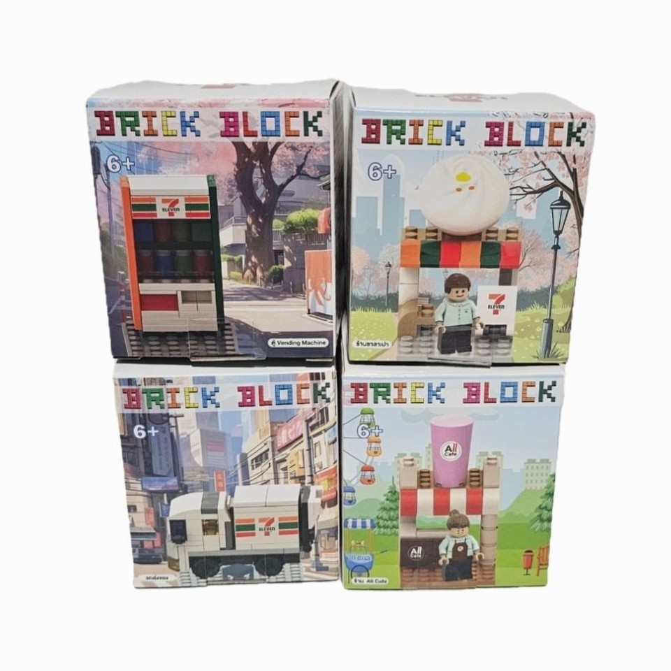 [ของแท้|พร้อมส่ง] Brick Block 7-11 ตัวต่อ 7-11 4แบบ