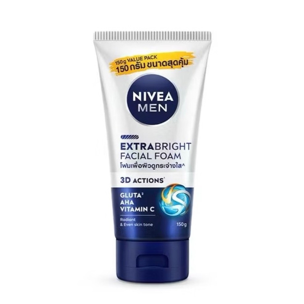 EXP 2027 นีเวีย เมน โฟมล้างหน้า เอ็กซ์ตร้า ไบรท์ 150 กรัม NIVEA Men Extra Bright Foam 150 g