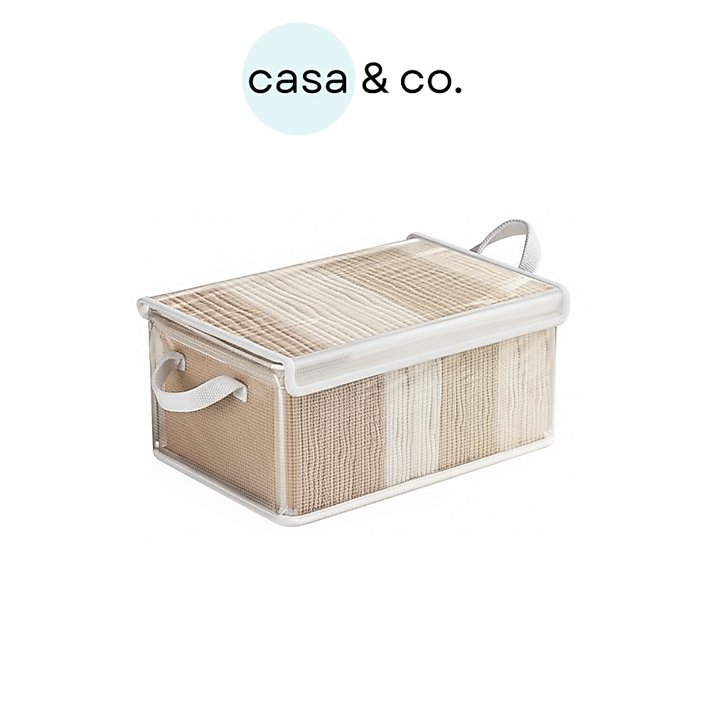 COD กล่องเก็บของ กล่องเก็บผ้า พับได้ กล่องจัดระเบียบอเนกประสงค์ มีฝาปิด แบบใส | casa & co.