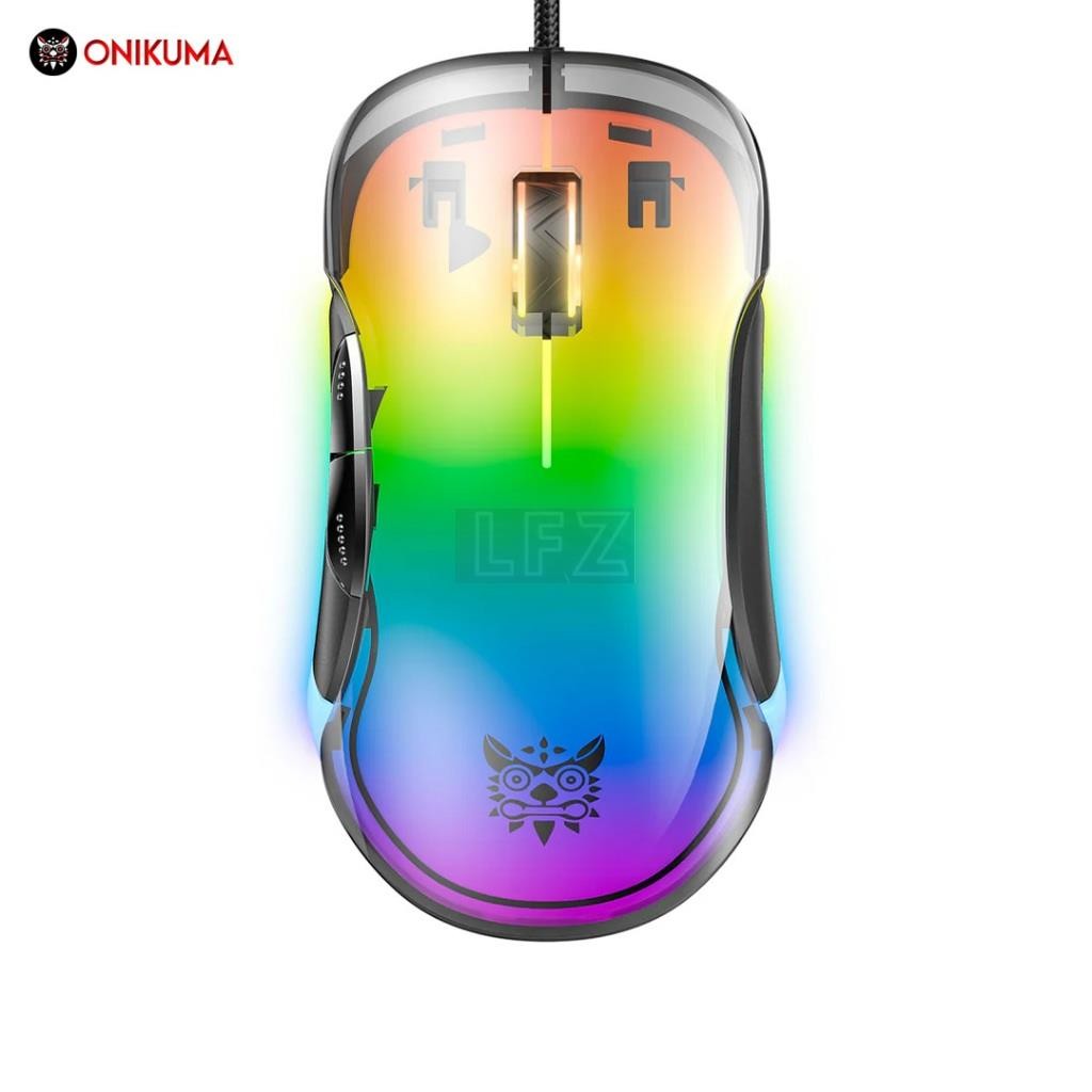 Onikuma CW925 เมาส์สําหรับเล่นเกมแบบมีสาย E-Sports พร้อมไฟแบ็คไลท์ RGB ความทนทานสูงสูงสุด 12800 DPI 