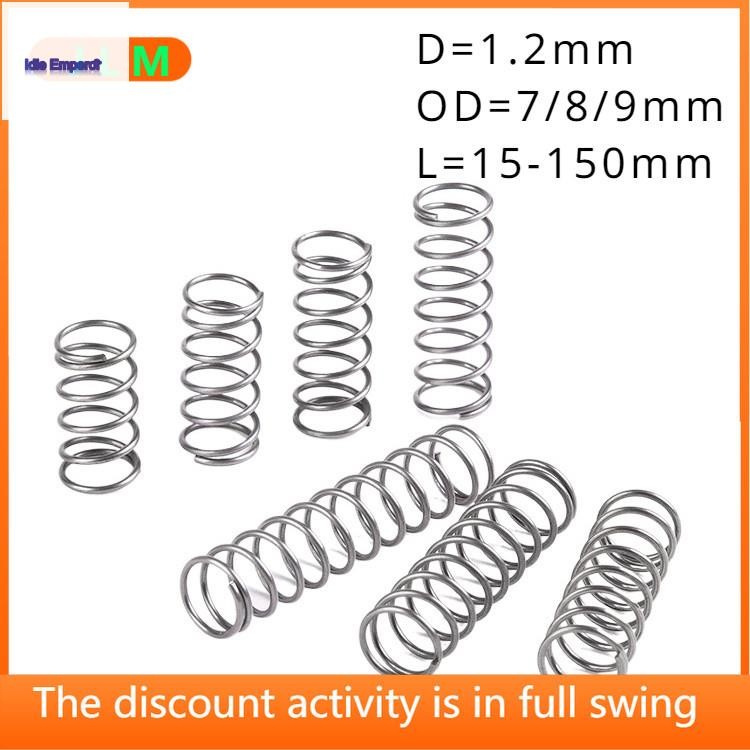 (Q1🌹 สแตนเลสd1.2mm SUS304 เส ้ นผ ่ านศูนย ์ กลางภายนอก 7-8-9 มม.ความยาว 15-150 มม.สปริงแรงดัน