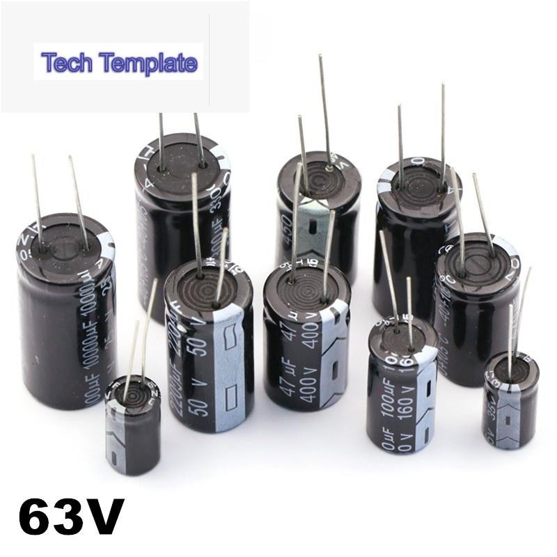ตัวเก็บประจุไฟฟ้า 63V 47UF 100UF 220UF 330UF 470UF 1000UF 2200UF 3300UF 2-20 ชิ้น