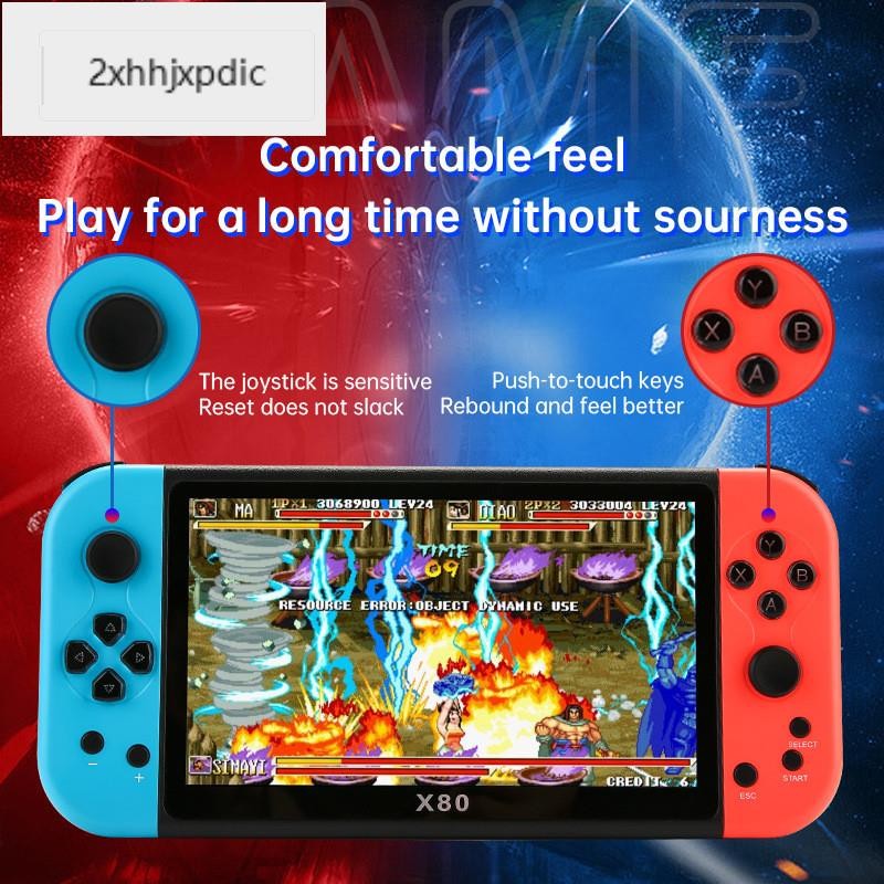 🔥X80 เกมคอนโซล พกพา เกมกด เกมส์บอย 7.0 นิ้วจอ Game Player Retro Mini Handheld Game Console