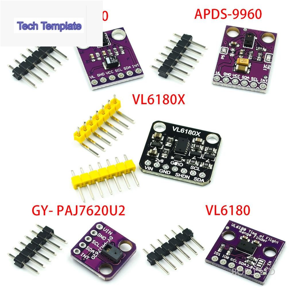 เซ็นเซอร์จดจําท่าทาง PAJ7620U2 9 การจดจําท่าทาง APDS-9930 APDS-9960 VL6180 VL6180X Range Finder Opti