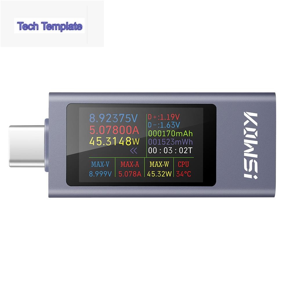KWS-2303C Type-C Tester DC Digital Voltmeter Current Volt Meter Amp Volt Ammeter Detector Power Bank