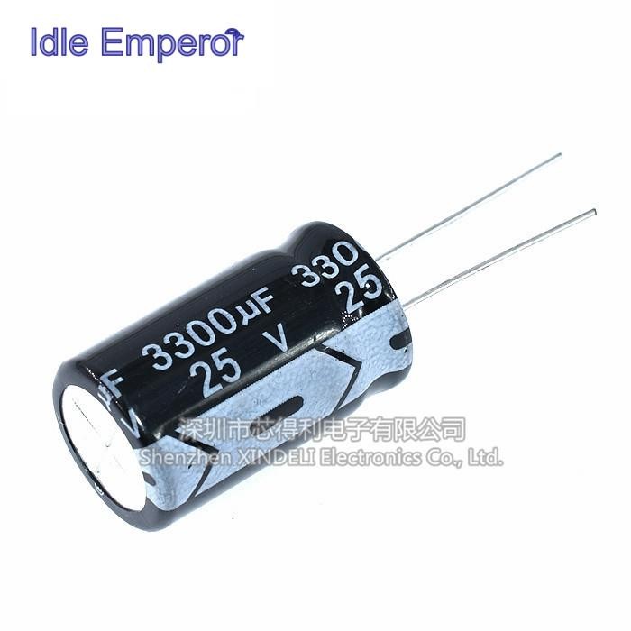 In-line อลูมิเนียม Electrolytic Capacitor 25V 3300UF Volume 16 * 25 16X25MM Plug-In Capacitor 3300U 