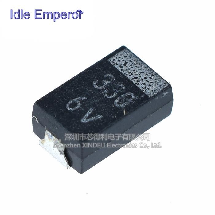 Chip Tantalum Capacitor 6.3 V330UF 330UF 6.3V 6V D7343 D Type NEC สีดํา