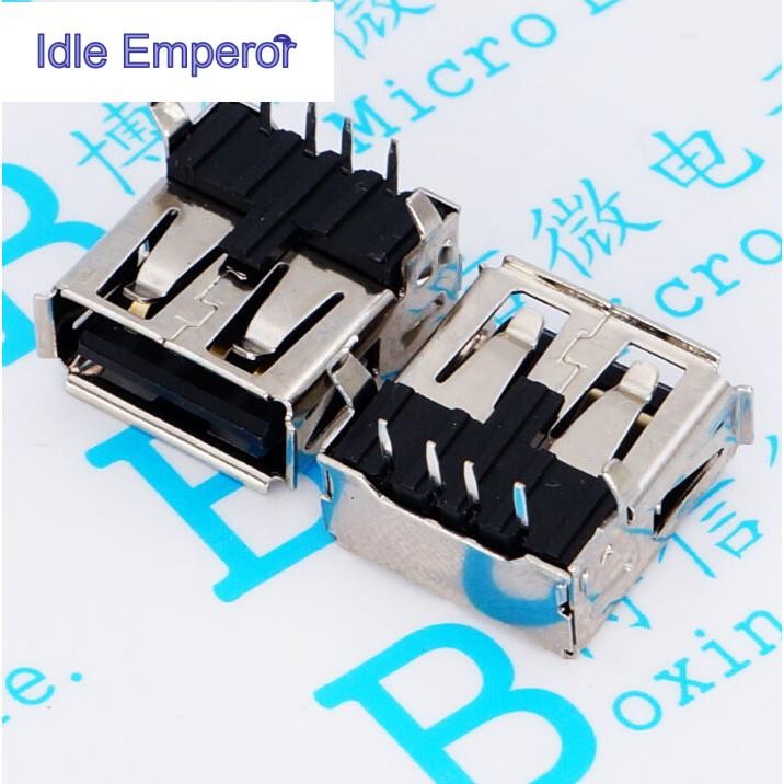 ซ็อกเก็ตไวนิล AF90 USB-A Type ตัวเมีย 90 องศา พินโค้ง A ตัวเมีย USB-A Type