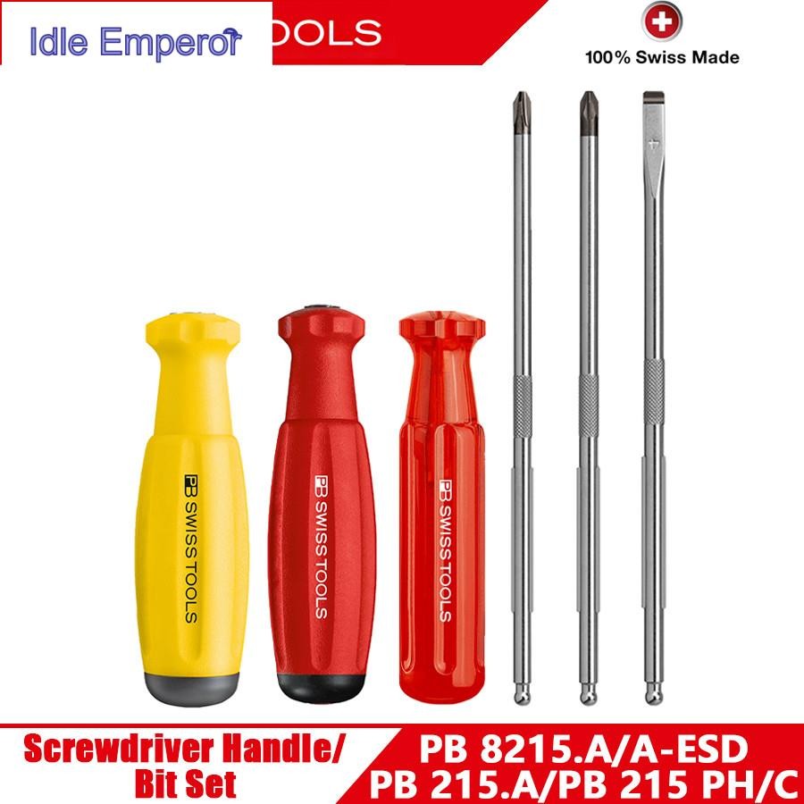 Pb SWISS Tools ด้ามจับไขควงสําหรับเครื่องมือมือ Bit Slotted และ Phillips PB 8215A/pb 8215A-esd/pb 21