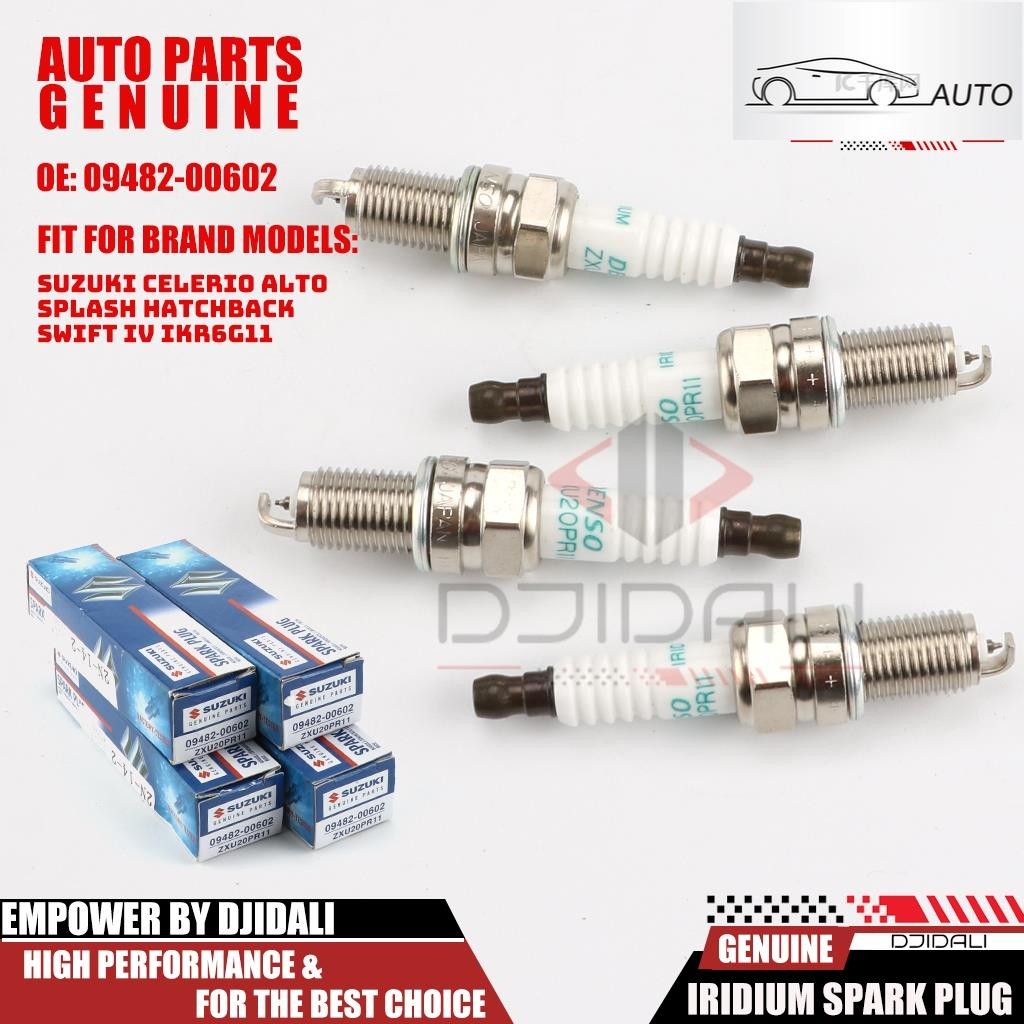 หัวเทียนอิริเดียม 09482-00602 ZXU20PR11 สําหรับ Suzuki Celerio Alto Splash Hatchback Swift IV IKR6G1