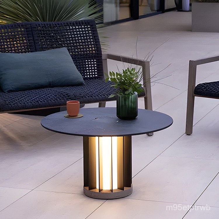 Outdoor Solar Garden Light Villa Terrace Coffee Table Lamp Industrial Style Modern Outdoor Table Lam