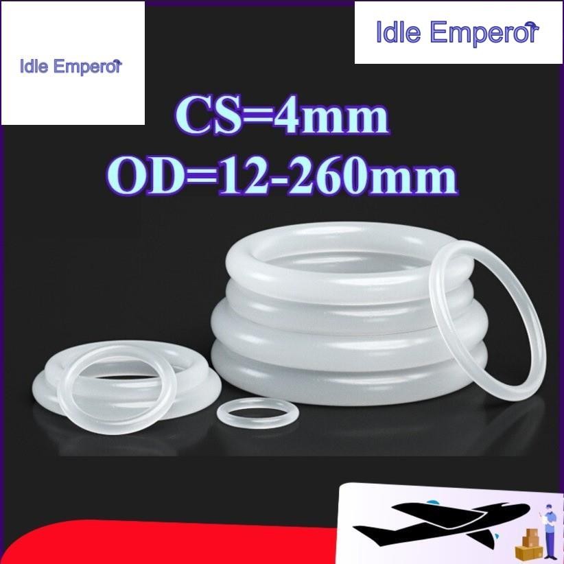 ปะเก็นโอริง CS4mm*OD12-260mm O-ring แหวนซิลิโคนสีขาวซีลเกรดอาหารแหวนยางกันน้ําปะเก็นยืดหยุ่น (XZM-MB)
