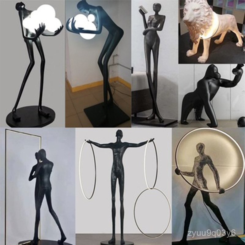 Creative Abstract Portrait Floor Lamp Ornament for Sales Office, Hotel, Clubhouse Lobby, Soft Decora