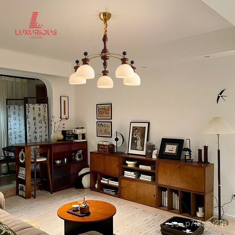 French Retro Style Bedroom Chandelier Vintage Master Bedroom Chandelier High-End Designer Elegant Be