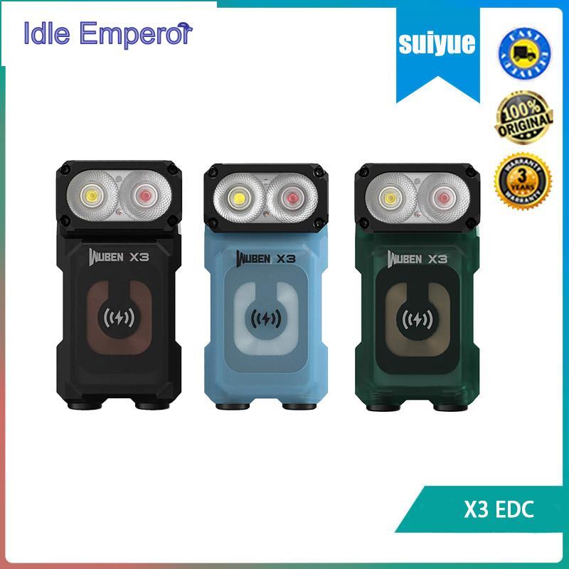 Wuben X3 EDC ไฟฉาย 700 Lumens หัวหมุนไร้สายชาร์จฐานแม่เหล็กแบตเตอรี่ในตัว
