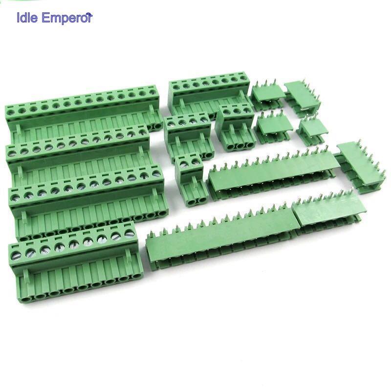 บล็อกขั้วต่อเชื่อมสายไฟ KF2EDGK 5.08 2EDG PCB 2P3P4P5P6P7P8P9P10P12P KF15EDG 5.08 สีเขียว 5 ชุด