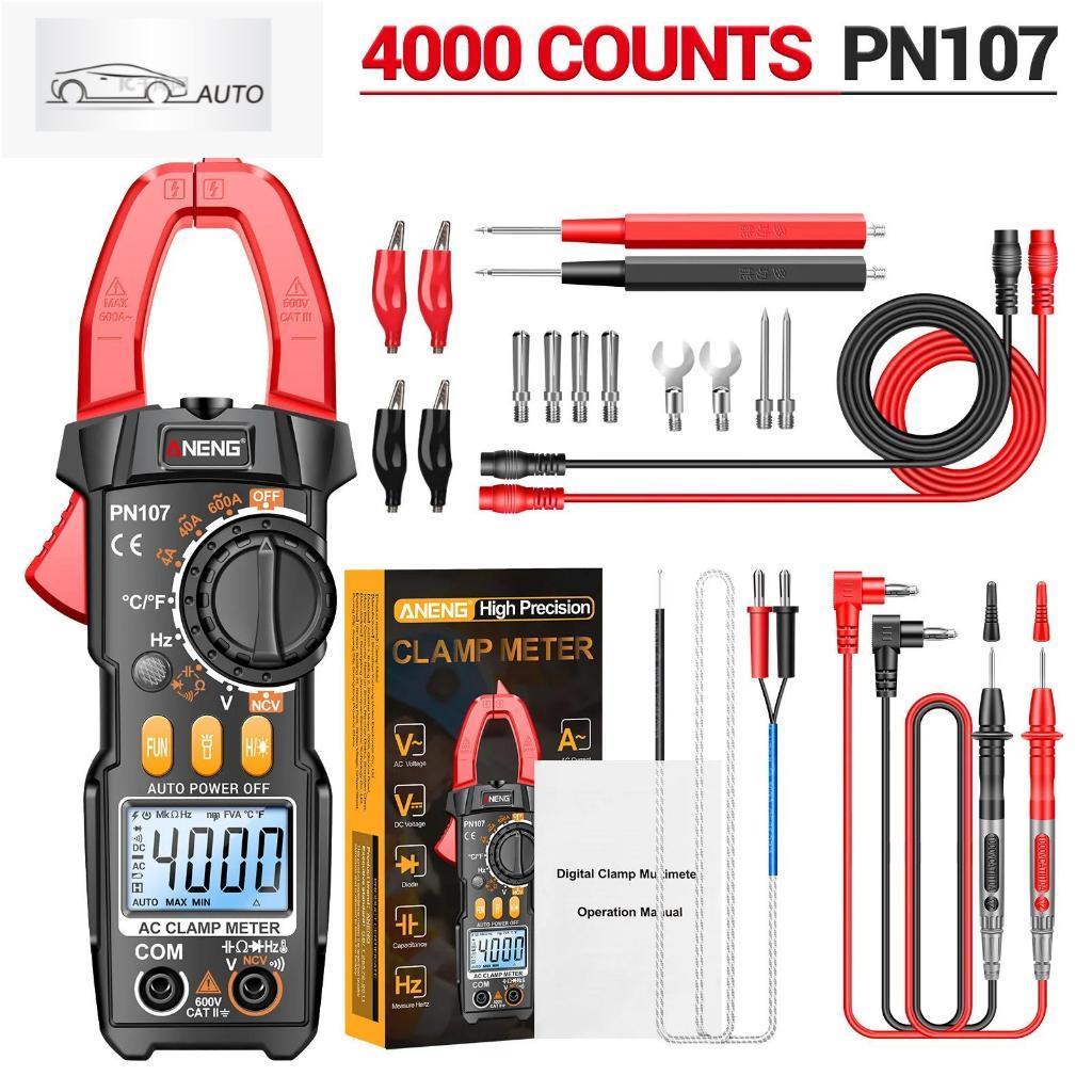 Aneng PN107 เครื่องมัลติมิเตอร์ดิจิทัล AC/DC ทดสอบอุณหภูมิ มัลติเทสเตอร์ True RMS 4000