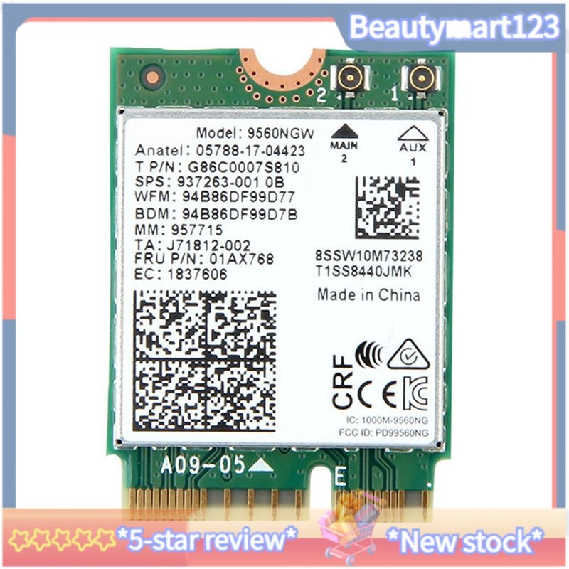 1730Mbps สําหรับ Intel Dual Band ไร้สาย AC 9560 ชุดเดสก์ท็อปบลูทูธ 5.0 802.11Ac M.2 CNVI 9560NGW Wif