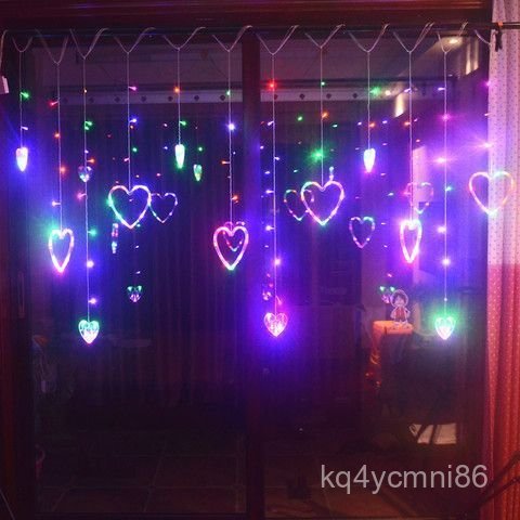 led Heart Curtain Lights Internet Celebrity Lights Girly Room Decoration Lights Star Lights Heart-sh