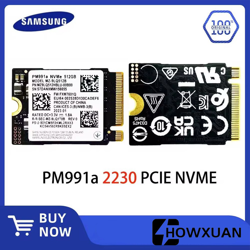 Samsung PM991a 256GB 512GB 1TB SSD M.2 2230 NVMe เปลี่ยน SSD ไดรฟ์ Solid State ภายใน