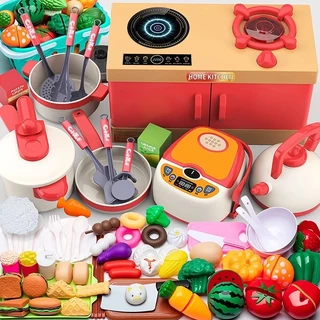 JoyToys 🚀ควัน + เสียง🚀พร้อมส่ง! 33/56/84pcs ของเล่นทำอาหาร เครื่องครัว ของเล่น ของเล่นเด็ก ชุดเครื่องครัว