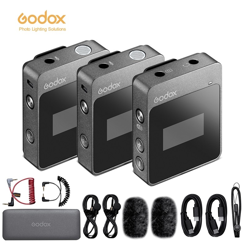 Godox MoveLink M1 M2 2.4GHz ไมโครโฟนไร้สายแบบหนีบเสื้อสําหรับกล้อง DSLR กล้องวิดีโอสมาร์ทโฟนและแท็บเ