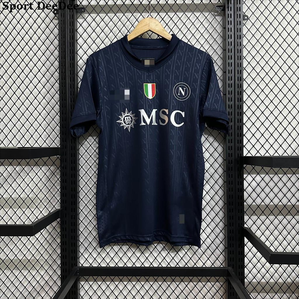 SSC เสื้อฟุตบอล Napoli 2 Away Fan สำหรับปี 2025-26 สามารถปรับแต่งด้วยชื่อและเลขอารมณ์ ขนาด S-4XL คุณ